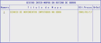 NÚMERO DA OBRA Campo com 9 dígitos para indicação do número da Obra. É assumido automaticamente, contudo pode indicar um número diferente. Valida com a Tabela respectiva e visualiza a designação.