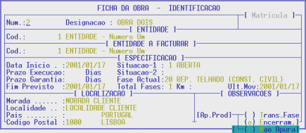 CÓDIGO DO PRODUTO Campo com 15 caracteres ou dígitos conforme Configuração da Rotina. Valida com o Ficheiro de Artigos, visualiza a designação e o código de unidade.