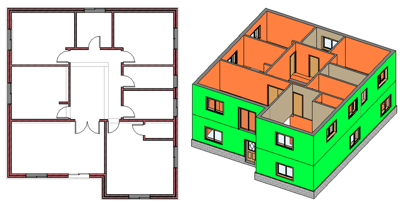 3.3.2 Definição de portas e janelas Para a inserção, no modelo, de portas ou janelas seleciona-se, no separador Architecture, a opção Door ou Window, respetivamente.