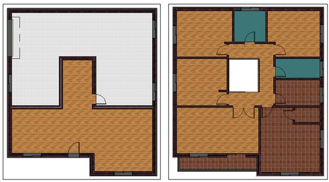Procede-se de um modo idêntico para as restantes divisões, tendo-se criado pavimentos próprios para casas de banho, salas, quartos, zonas de circulação e garagem (figura 3.