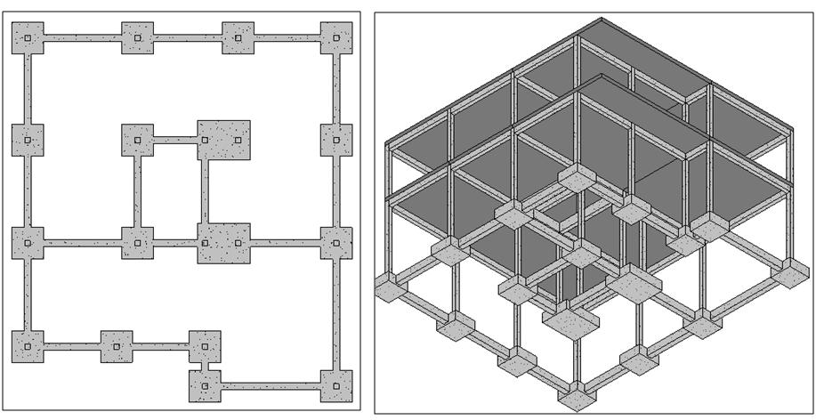 de um elemento com características apenas geométricas, o acompanhamento do pré-dimensionamento dos elementos estruturais no Revit é mais completo (informação não geométrica associada) e a sua