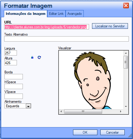 Figura 9: Em destaque o botão de imagem.