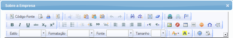 Como editar texto do home Ao clicar no botão editar você tem a interface do editor, podem adicionar imagens, links e animações. Tudo muito fácil como em um documento do Word.