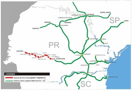 A FERROESTE subconcedeu sua malha à Ferrovia Paraná S.