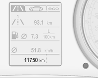 Instrumentos, elementos de manuseamento 105 Velocímetro Conta-quilómetros Conta-quilómetros parcial Indica a velocidade do veículo. A distância registada total é apresentada em quilómetros.