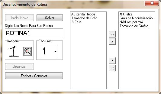 Por exemplo, o usuário poderá criar sua Rotina N 1, na qual após um simples clique no Botão correspondente irá processar várias Sub-rotinas já estabelecidas, como Volume de Grafita + Grau de