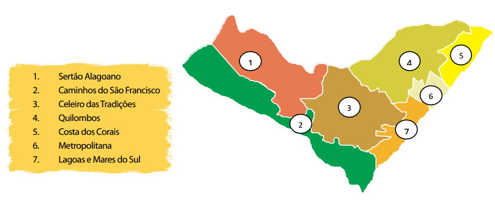 Figura 1: A regionalização em Alagoas 2007-2010 Fonte: Cartilha de Regionalização do Turismo.