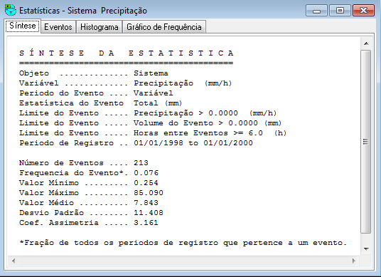 Tutorial Manual do SWMM Brasil 44 Figura 2.26 - Janela de diálogo de seleção de estatísticas Figura 2.