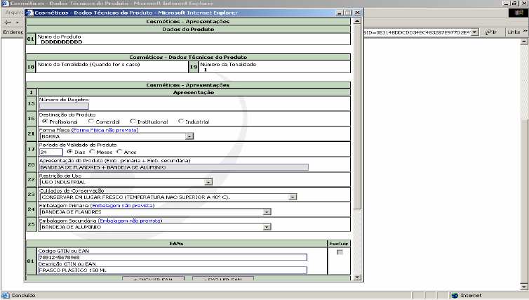 67 - Preencher os dados correspondentes a: destinação do