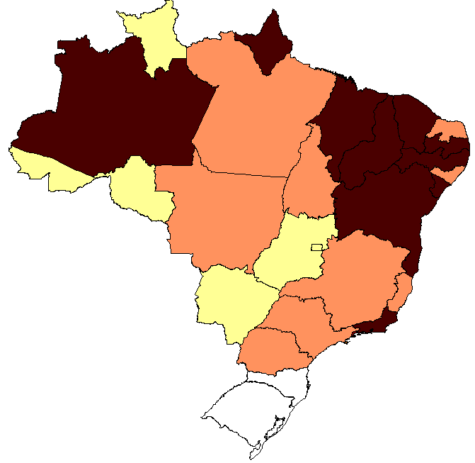 CENÁRIO 2010/2011 Magnitude no Brasil Risco Dengue Estimativa para 2011, anunciada em setembro de 2010 AC AM RO RR Risco baixo Risco moderado Risco alto Risco muito alto Áreas com Risco de