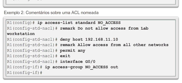 Configurar ACLs padrão do IPv4