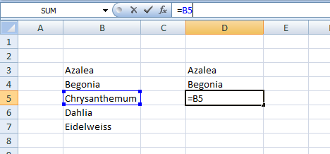 É apenas o resultado da célula B3 que será reproduzida na célula vinculada D3 - a formatação da célula de origem não é transferida.