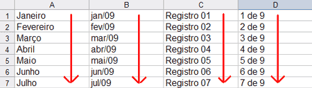 O Excel também é capaz de reconhecer os meses do ano e