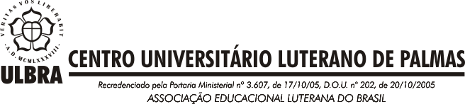 EDITAL DE ABERTURA DE CONCURSO INTERNO PARA MONITORES N 002/2015 O Reitor do CENTRO UNIVERSITÁRIO LUTERANO DE PALMAS CEULP, no uso de suas atribuições e tendo em vista o disposto na Resolução de n