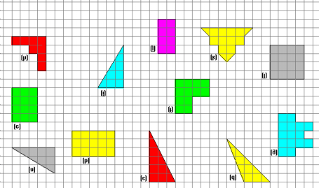 Anexo IV Nome: Série: ATIVIDADE 2 1) Observe as figuras abaixo. a) Identifique aquelas que têm a mesma forma. b) Identifique as que têm mesma quantidade de papel. c) A área depende da forma da figura?