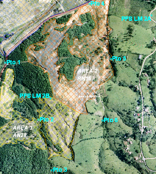 Os pontos de monitoramento das águas superficiais coletadas nas áreas 2 e 3 estão representados na imagem abaixo, ao passo que a definição dos futuros poços de monitoramento