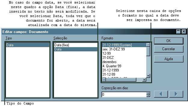 Inserindo data, numeração de páginas e Símbolos Para inserir Numeração de Página em seu documento, siga os seguintes passos: A partir do menu Inserir, selecione em Campos e escolha Numeração de