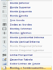 Borda na Página 1º clique Obs.