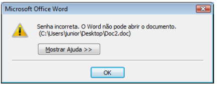 4º O Word vai pedir para que você Redigite a senha de Gravação Obs.