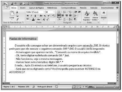 I. O documento inteiro está formatado em fonte com tamanho 16. II. O documento possui apenas uma página. III. O parágrafo selecionado está com alinhamento justificado. IV.