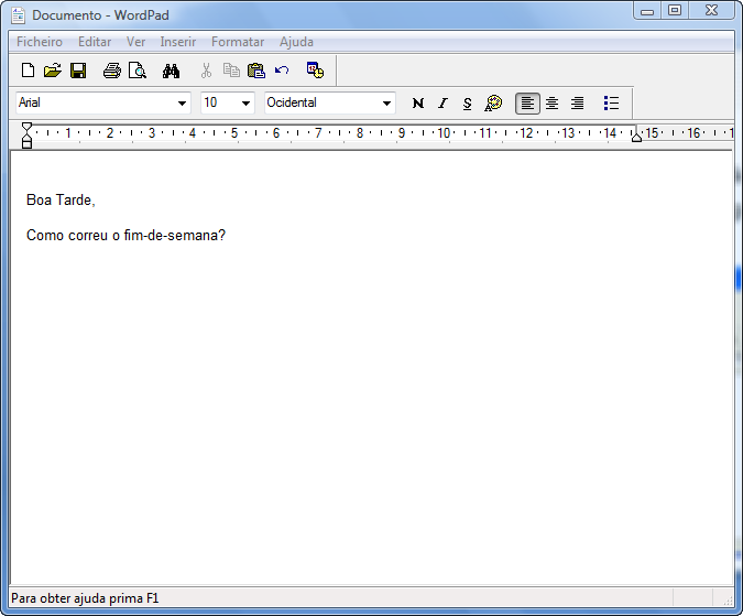 Os acessórios WordPad O WordPad é uma ferramenta usada para criação e edição de