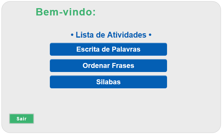 Na área de visualização de relatórios é possível visualizar, de forma tabulada, os resultados das atividades que foram executadas por alunos.