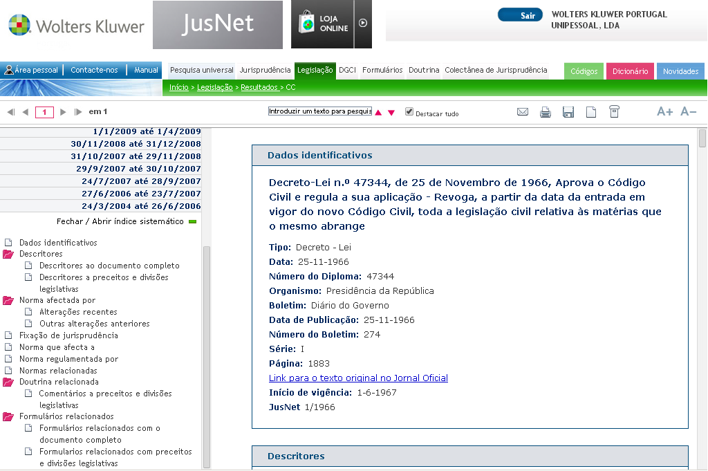 Conteúdo da ficha Para ver cada conteúdo da estrutura da ficha basta clicar voltar ao texto clica-se em. e para A ficha resume o valor acrescentado pela redacção de JusNet na análise da informação.