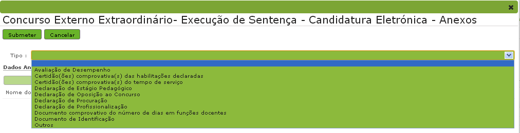 4. Upload de Documentos Para proceder ao upload de todos os documentos necessários à validação da sua candidatura, deve aceder ao separador Documentos e carregar em Novo.