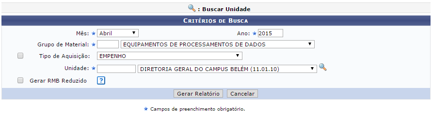 Acesso: Para visualizar o relatório analítico, acesse o SIPAC Módulos Patrimônio Móvel Relatórios Bens RMB Analítico.