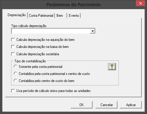 10. Parâmetros do Patrimônio PAT_ParametroPatrimonio.dll Permite definir o comportamento e as ações do módulo nos cadastros e processos. 10.