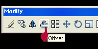 Comando Offset Serve para duplicar uma forma através de uma distancia pré-estabelecida. No Teclado pode ser acionado por O, ou através do Menu Modify.