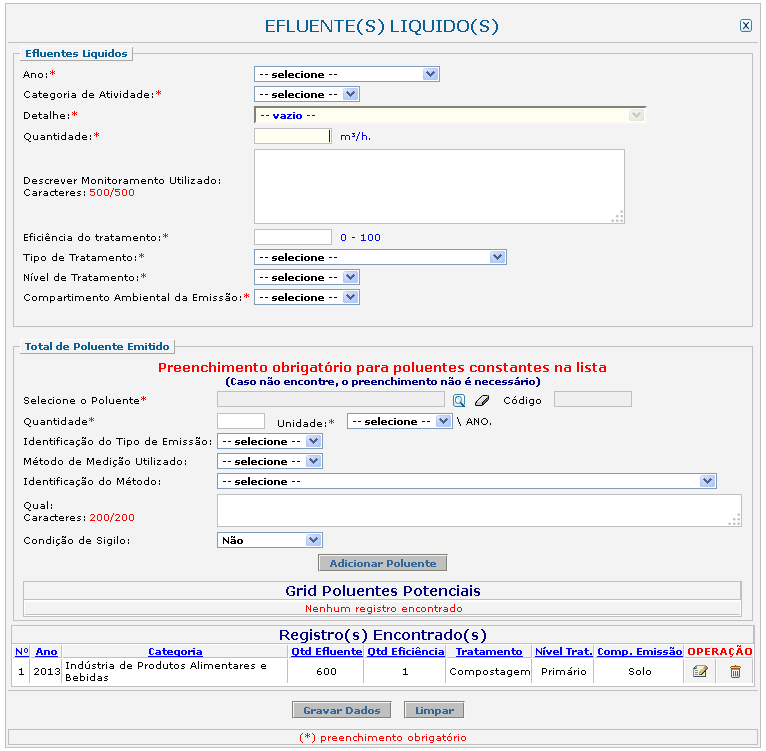 Efluentes Líquidos 3 Quem deve preencher este formulário?