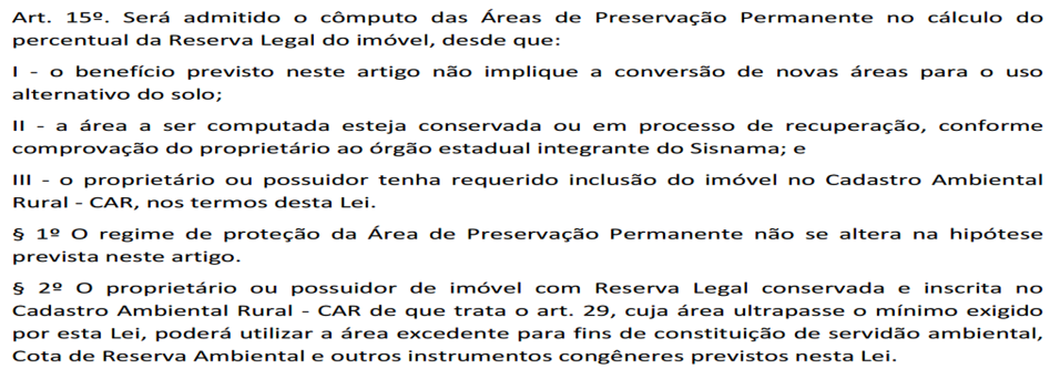 RESERVA LEGAL Reserva Legal: área localizada no interior de uma propriedade ou posse rural, delimitada nos termos do art.