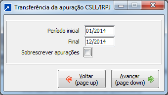 Se estiver configurado a opçaõ 3- Irá separar as apurações e passará a permitir que o IRPJ e a CSLL sejam apurados pela contabilidade no menu 7.3.A 3.2.