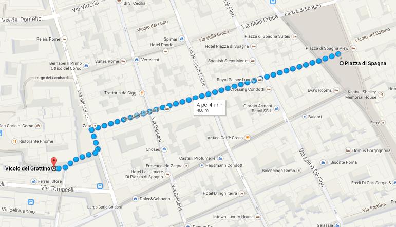 Acima está o esquema para ir ao Centro GPII apartir da Termini. Para os que vêm da Estação Cornélia, pegar o trem na direção Anagnina e descer na Estação Spagna. Obs.