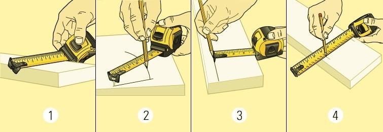 1) Melhore a precisão inclinando ligeiramente a lâmina para que fique o mais perto possível da superfície que você está medindo.