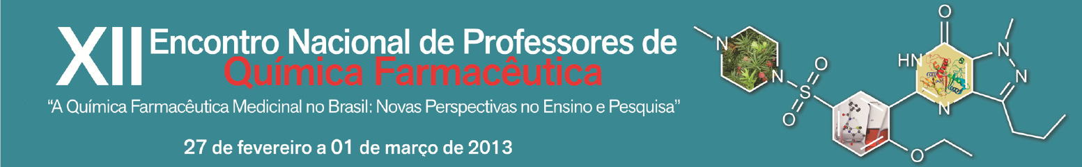 VII Encontro Nacional de Professores de Química Farmacêutica Carta de Goiânia Química Farmacêutica Medicinal 120 h mínima 30h Prática Disciplinas Optativas - Planejamento de fármacos - QSAR -