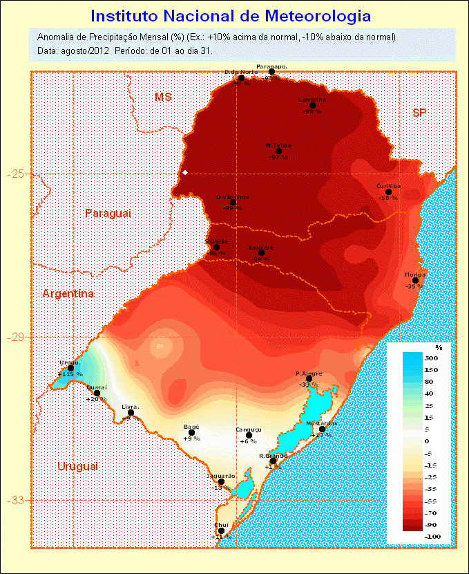 Ano 10 / Número 09 BOLETIM CLIMÁTICO OUTUBRO NOVEMBRO - DEZEMBRO (2012) Estado do Rio Grande do Sul Resp. Técnica: 8 0 DISME/INMET e CPPMet/UFPEL Pelotas, 18 de setembro de 2012.