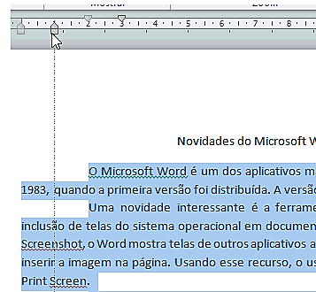 O Recuo à Esquerda configura a margem esquerda para todo o parágrafo.