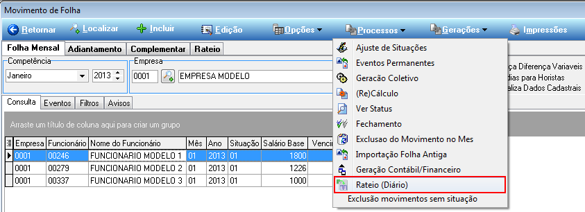 Figura 37 Parametrização Contábil.