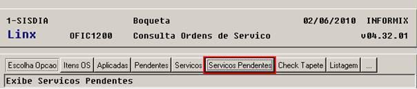 v04.10.01 - Janeiro/2008 Exclusivo bandeira Peugeot: No botão Agrupados. é permitido realizar a consulta de O.S. com serviços agrupados ( csseragr ), relativos à garantia Peugeot.