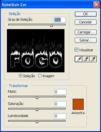 20.5. Substituir Cor (menu Imagem > Ajustes > Substituir cor) Uma vez indicado a cor (clicando no pixel correspondente), todas as áreas da imagem com o mesmo tom, poderão receber alterações de matiz,