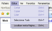 Quando se consultam as páginas sugeridas pelo motor de pesquisa, é útil a função "Editar / Localizar", existente na maioria dos browsers, para encontrar mais rapidamente a informação pretendida.