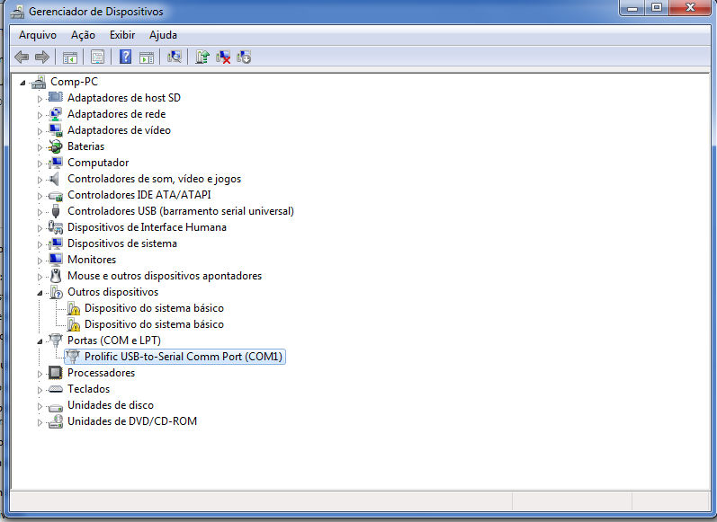 USB-to-Serial Comm Port(COM 1).