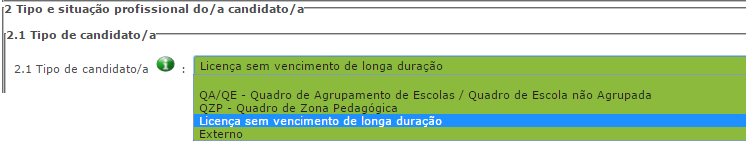 3.1.1 Identificação do candidato Esta página apresenta os dados relativos à identificação do candidato, inseridas na altura do preenchimento da respetiva Inscrição Obrigatória/Registo.