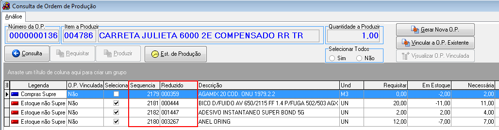 6. PRODUÇÃO INDUSTRIAL 6.1 ACESSO DE TRANSFORMAÇÃO DE ITENS Na Transformação de Itens os direitos para o usuário foram desvinculados.