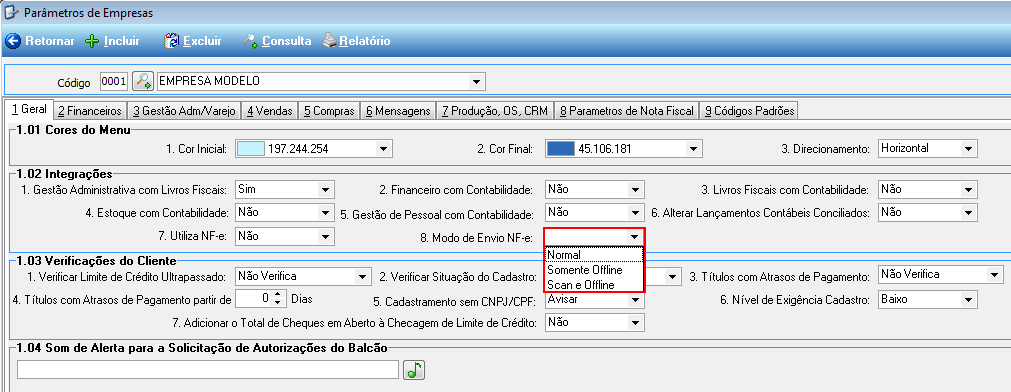 CON = Condicionais; OSF = Ordem de Serviço do módulo de Vendas Balcão; OST = Ordem de Serviço do módulo do ; TRA = Transformação de itens; PRD = Produção; A Figura 83 exibe uma amostra de Relatório