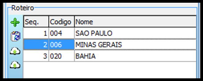 Figura 26 Roteiro a ser sequenciado. Da mesma forma a segunda UF é sequenciada, Figura 27.