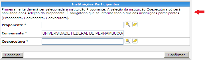 Aba interna: Instituições / Empresas usuári pde incluir u excluir utras Instituições de Pesquisa / Empresas Participantes Figura 76 - Inclusã e exclusã de utras Instituições de Pesquisa Figura 77 -