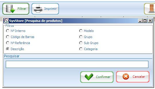 Figura 3: Tela de Pesquisa de Produtos por Filtro 5.